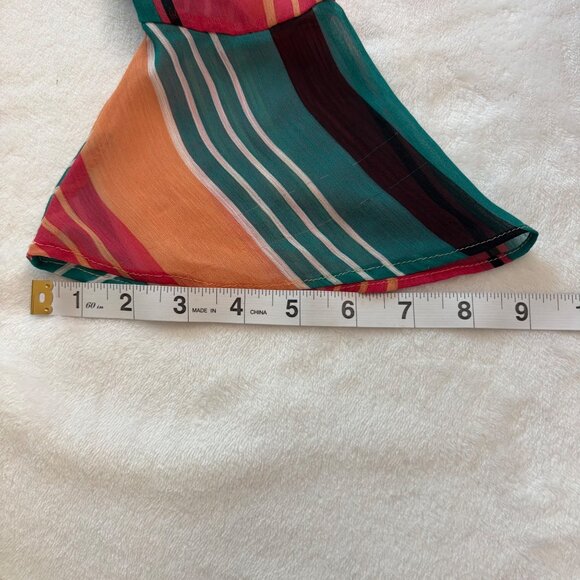 No Boundaries Striped Multicolor Sheer High-Low Ruffle Duster Cardigan Size S - Picture 10 of 11